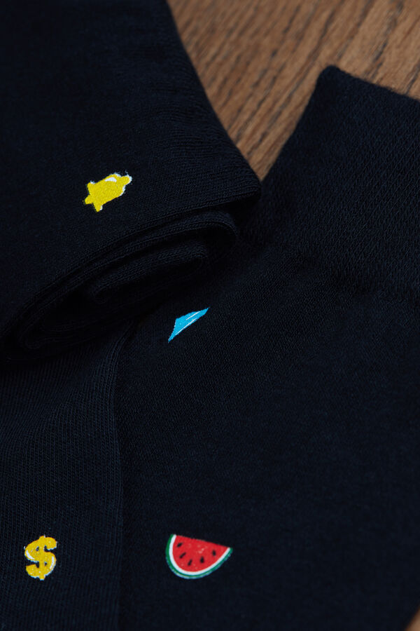 Short Patterned Cotton Socks