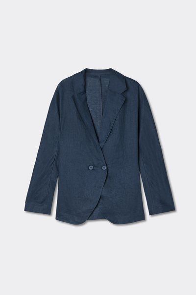 Zweireihige Jacke aus Leinenstoff