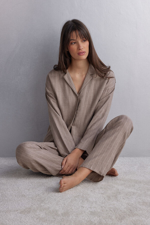 Pyžamový Kabátik s Dlhým Rukávom z Modalového Plátna Comfort First