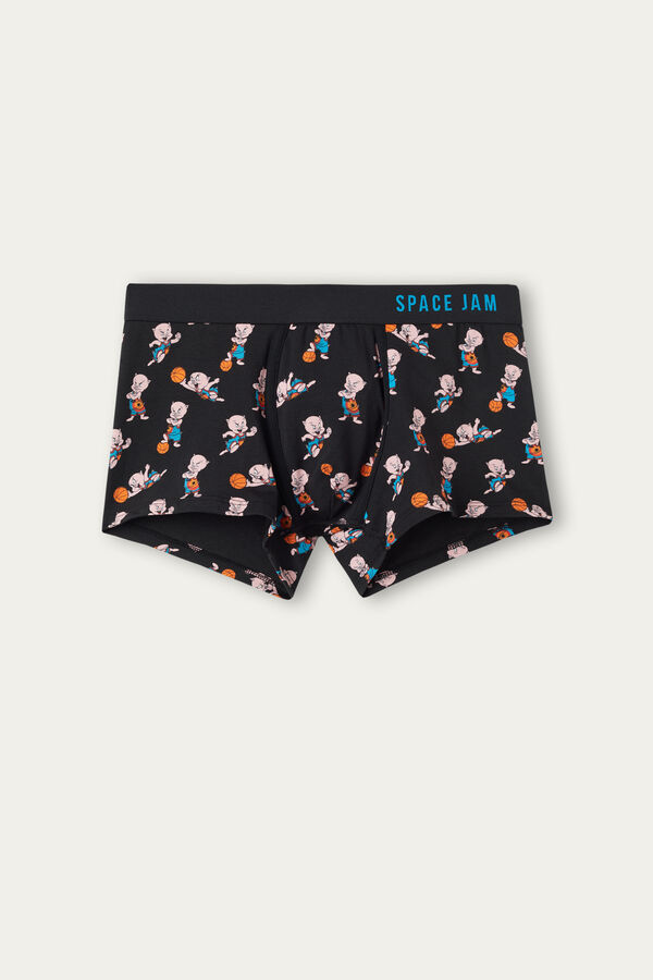 Stretch Supima® Cotton Boxers with Space Jam and Porky Pig Print ...