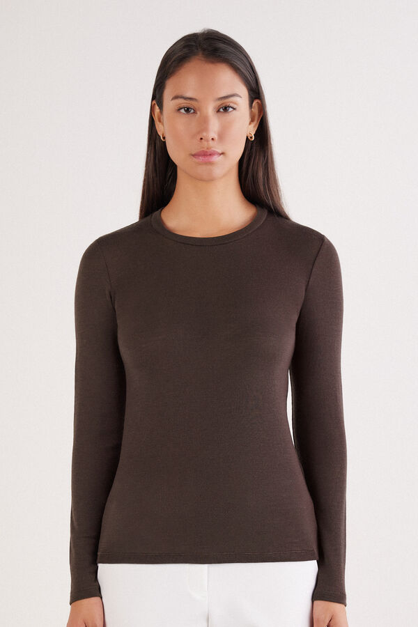 Maglia Manica Lunga Girocollo 100% Lana Merino