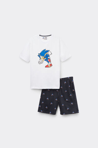 Pigiama Corto Bambino in Cotone Stampa Sonic