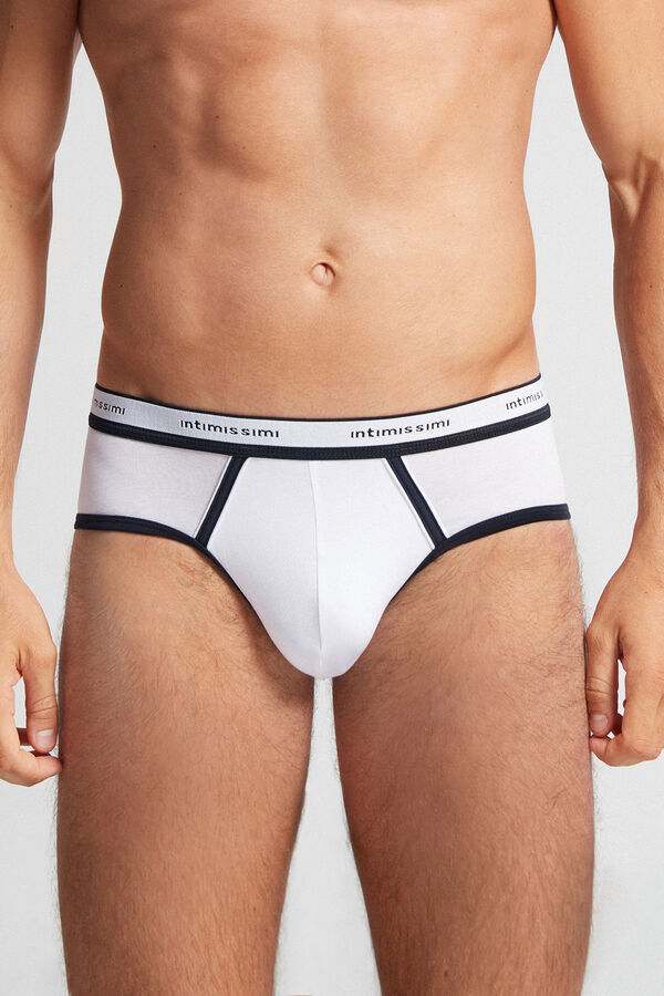 Natural Fresh Cotton Briefs with Logo