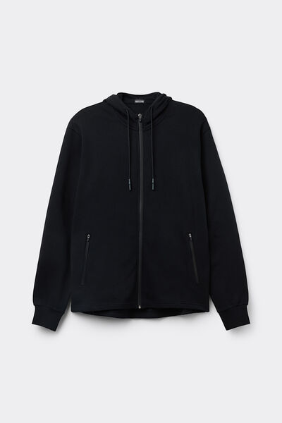 Sweatjacke aus Baumwolle mit Reißverschluss