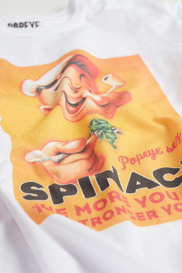 T-Shirt with Popeye Spinach Print | Intimissimi