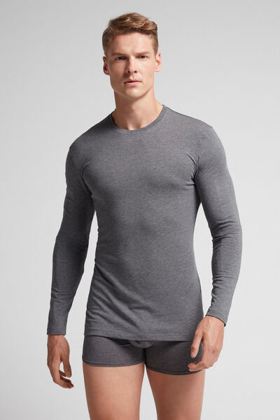 Long-Sleeved Stretch Superior Cotton Top