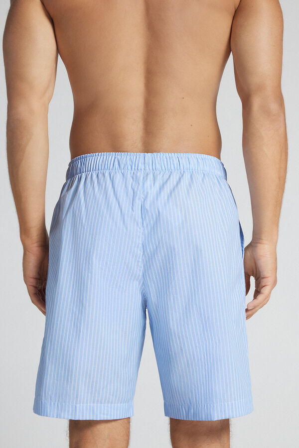 Short en toile imprim&eacute; rayures tennis