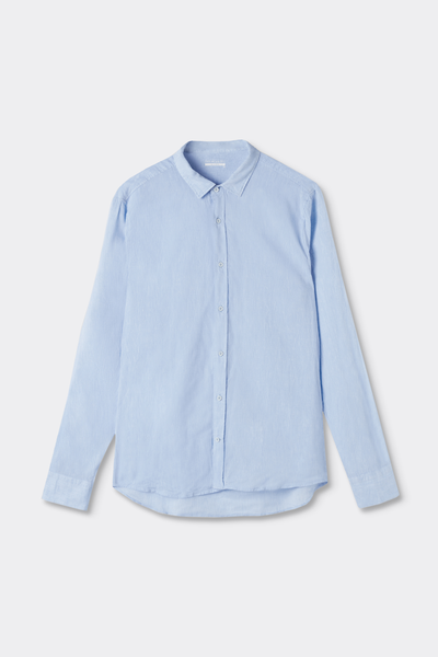 Camisa en lino y algodón