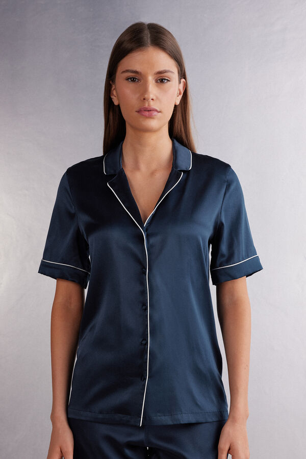 Short-Sleeved Men’s Style Silk Shirt