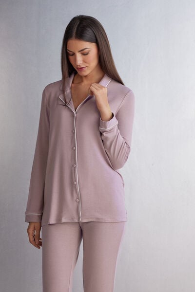 Long-Sleeve Micromodal Pajama Top