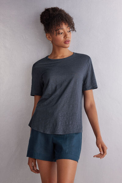 Short-Sleeved Linen Shirt