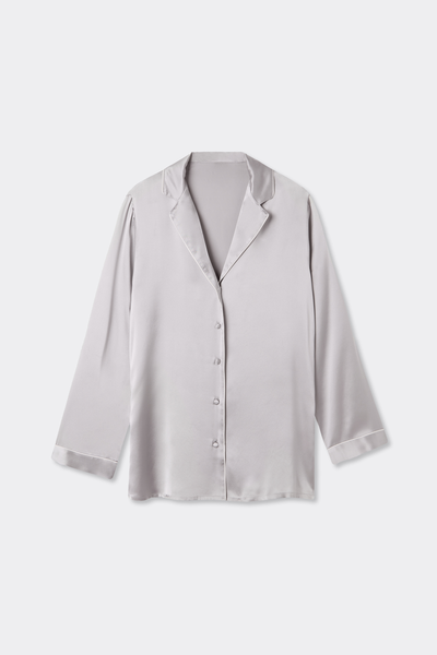 Mannish-Cut Jacket in Silk Satin