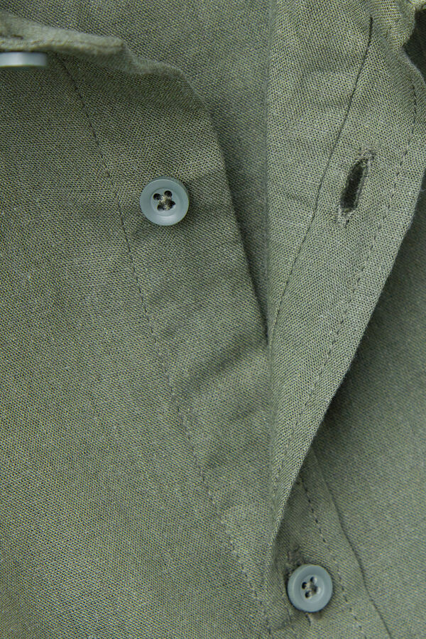 Short-Sleeved Shirt in Cotton and Linen