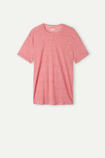 Finely Striped Linen T-Shirt