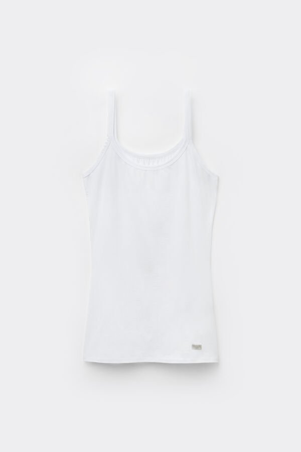 Top mit schmalen Trägern aus Baumwolle