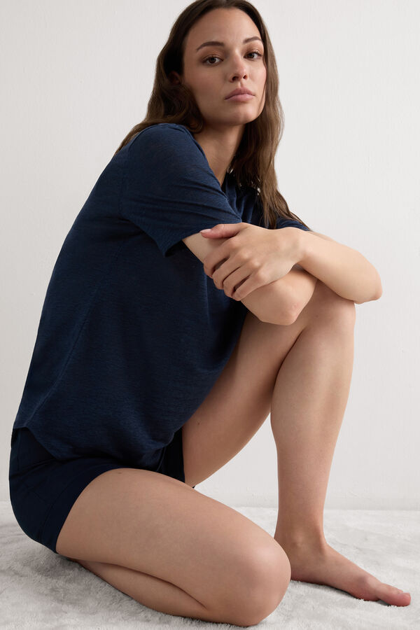 The Pure Linen Short-Sleeved Linen Top