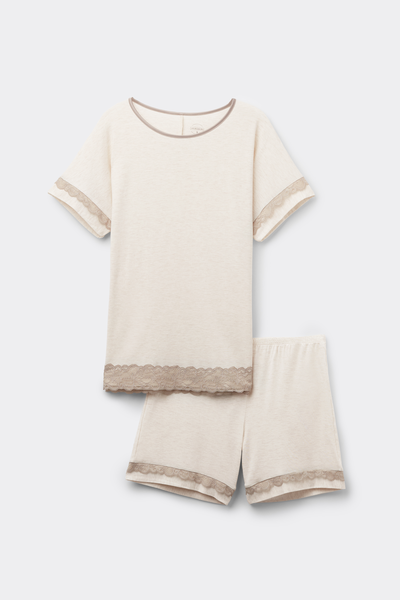 Short Modal and Lace Pyjamas