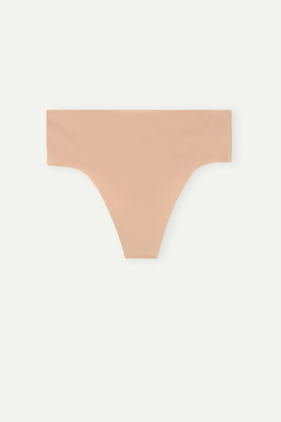 High-Waisted Thong in Seamless Ultralight Microfibre