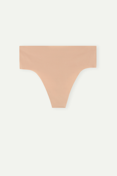 High-Waisted Thong in Seamless Ultralight Microfibre