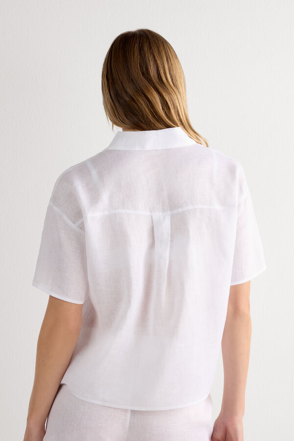 The Pure Linen Short-Sleeved Plain-Weave Linen Shirt