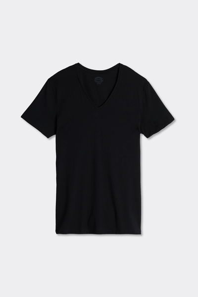T-Shirt Scollo V in Cotone Superior Extrafine