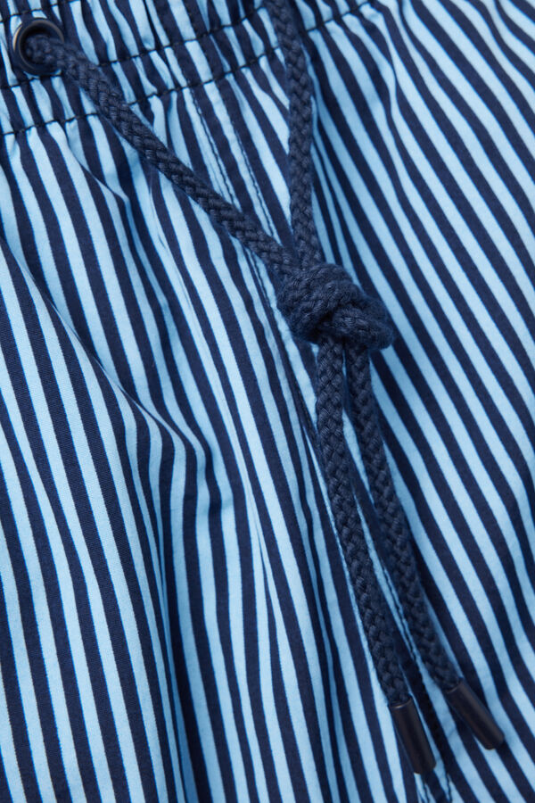 Blue Striped Swim Trunks
