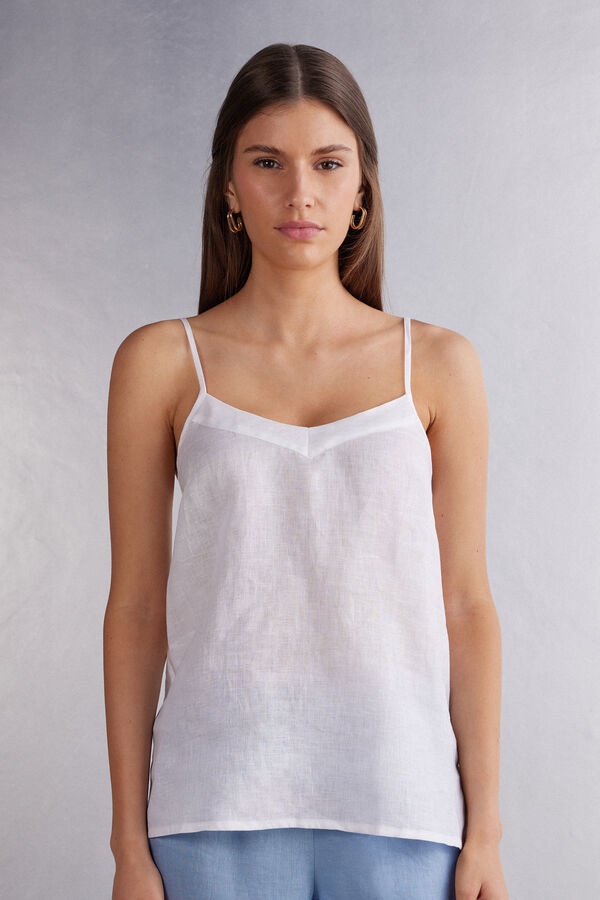 The Pure Linen Plain-Weave Linen Top