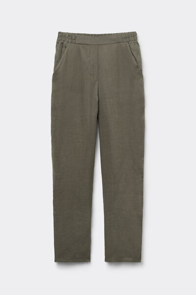 Plain-Weave Linen Trousers