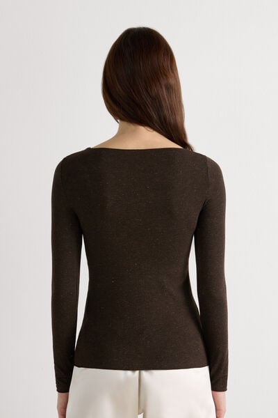 Maglia Girocollo in Modal Light con Cashmere Lamè