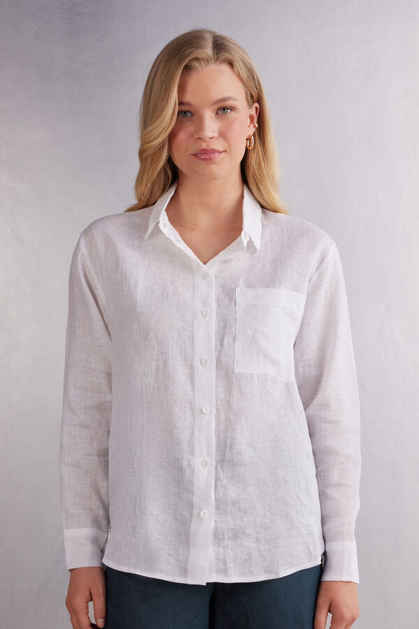 Plain-Weave Linen Shirt