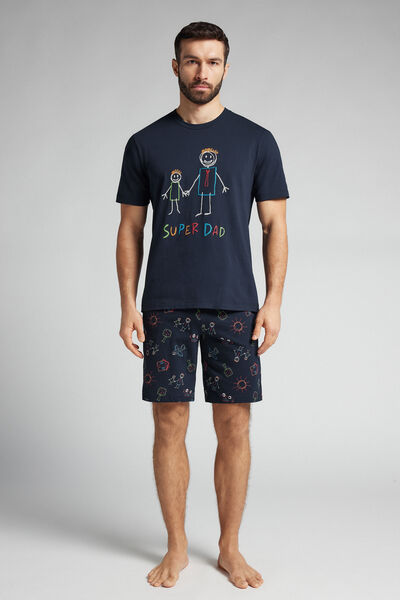 Pijama Corto de Algodón Super Dad