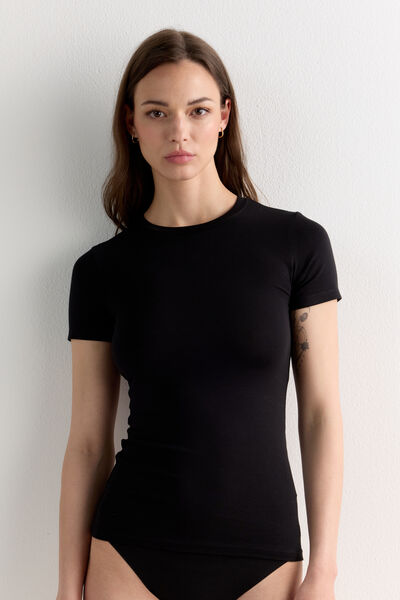 Short-Sleeved Stretch Superior Cotton Top