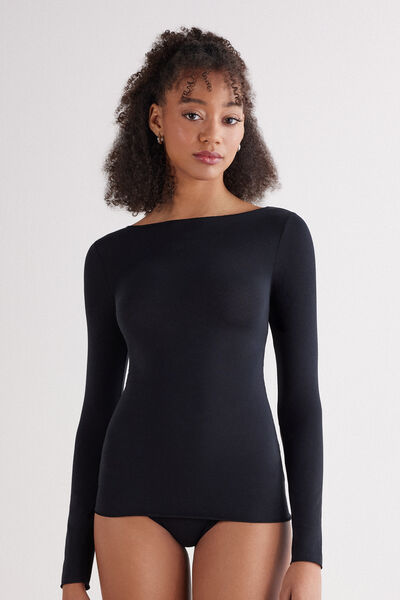 Maglia Scollo a Barchetta in Cotone The Sensual Cotton