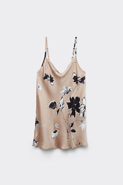 Top em Cetim de Viscose Autumn Blossom