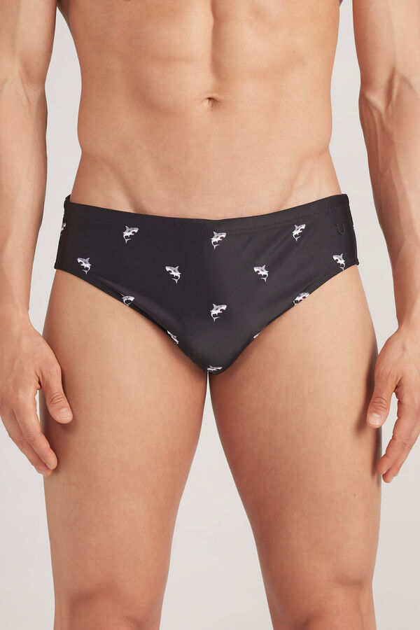 Swim Briefs with Shark Print