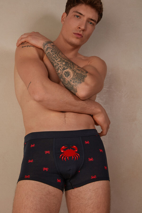 Crab Print Natural Fresh Supima® Cotton Boxers