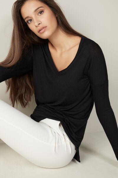 Oversized Top in Modal and Ultralight Cashmere