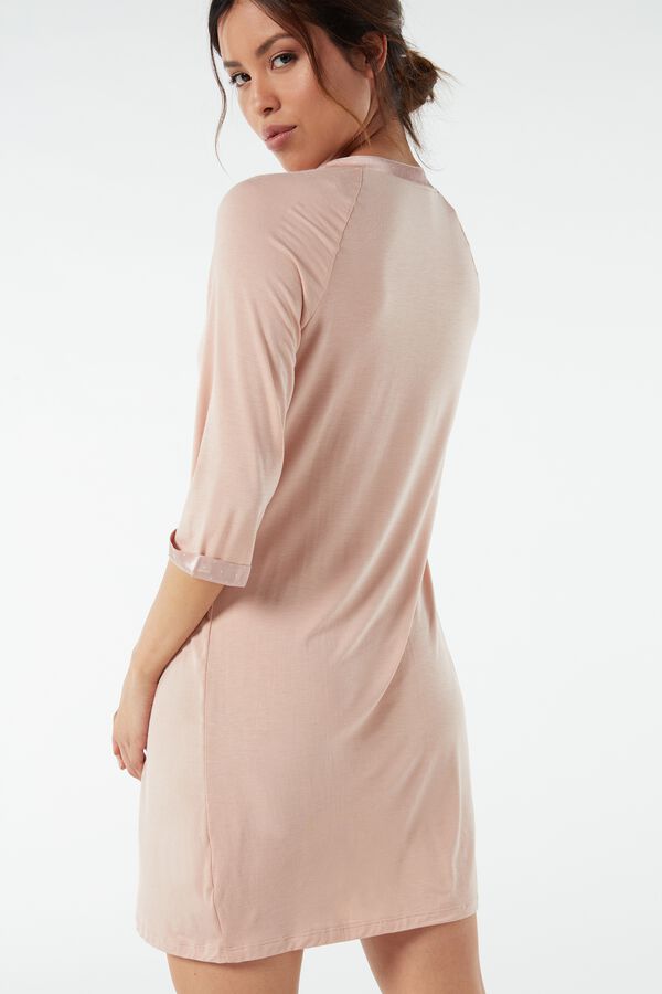 Tiny Dots Viscose Bamboo Buttoned Nightgown