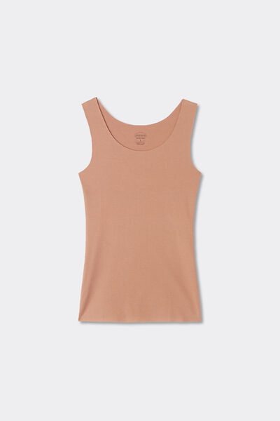 Tanktop met Ronde Hals van Onafgewerkt Katoen