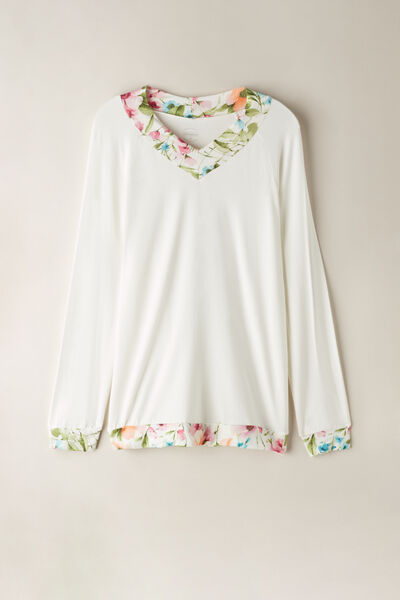Botanical Lyrics Long-Sleeved Modal Top