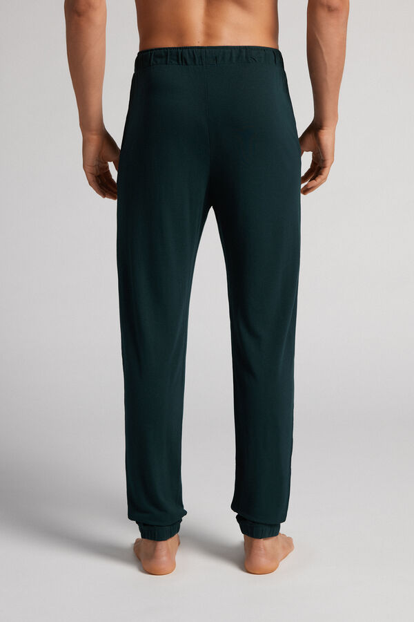 Modal and Silk Piqué Full Length Pants