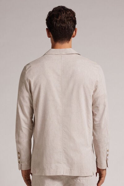 Plain-Weave Cotton and Linen Jacket.