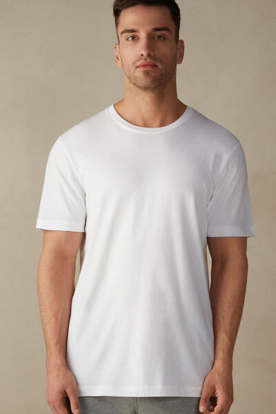 Short Sleeve Round Neck T Shirt in Supima® Cotton