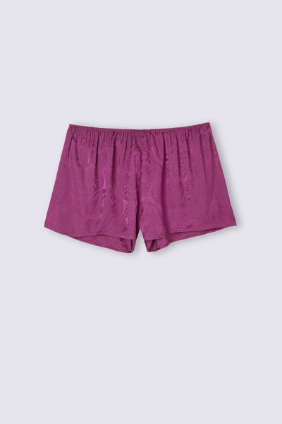 Velvet Paisley Satin Jacquard Shorts