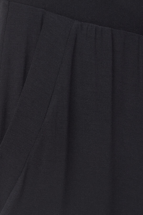 Pantalones Largos de Modal con Dobladillo