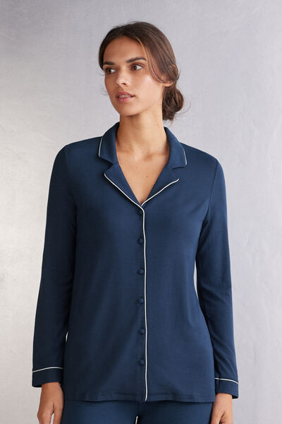 Long-Sleeve Micromodal Pajama Top