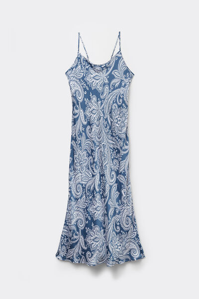 Nuisette Longue en Viscose Flower Paisley