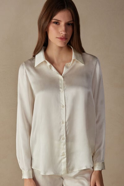 Long-Sleeved Silk Top