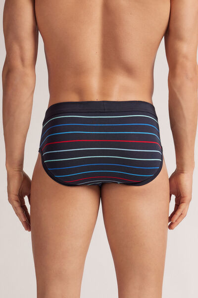 Slip Cotone Superior Stampa Righe Multicolor