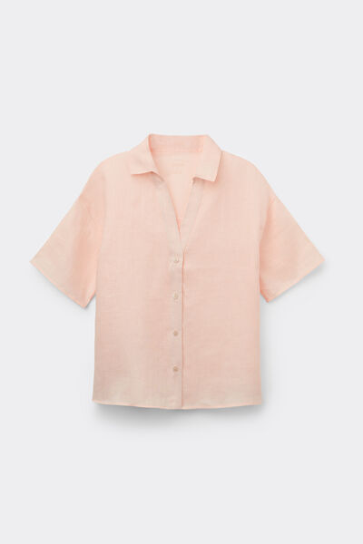 Camicia Manica Corta in Tela di Lino